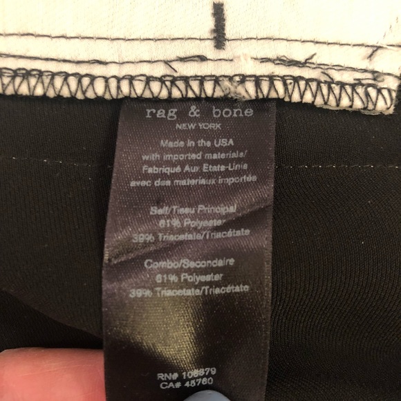 Rag & Bone Black/white stripe track style trousers - Picture 7 of 8